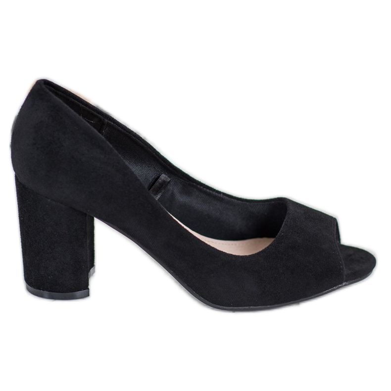 Black Open Toe VINCEZA pumps