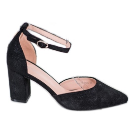 W. Potocki Suede Pumps In Spitz black multicolored