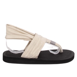 Sandals, cotton, beige DD82P Beige