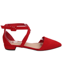 Red cut out ballerinas LL-213P Red
