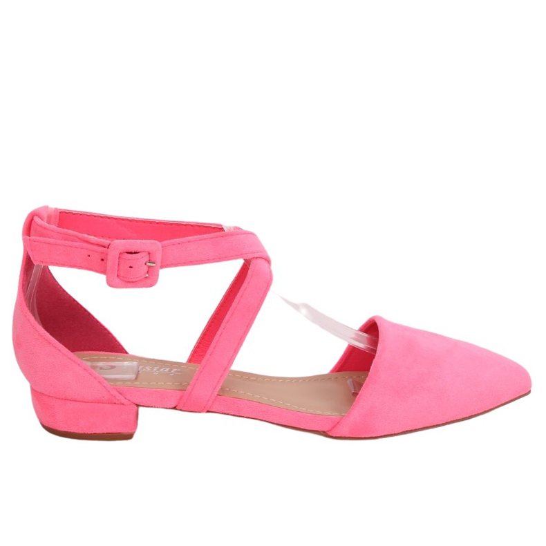 Neon cut out ballerinas LL-213P Fushia pink
