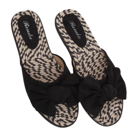 Black YT-98 Black espadrilles women's slippers