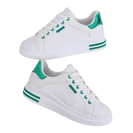 White women's sports shoes NB320P-5 WHITE / GREEN