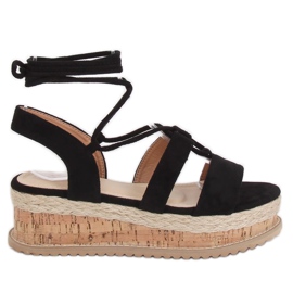 Black espadrilles sandals JH116 Black