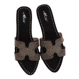 Black women's black slippers Q-88 Black Black women's black slippers Q-88 Black