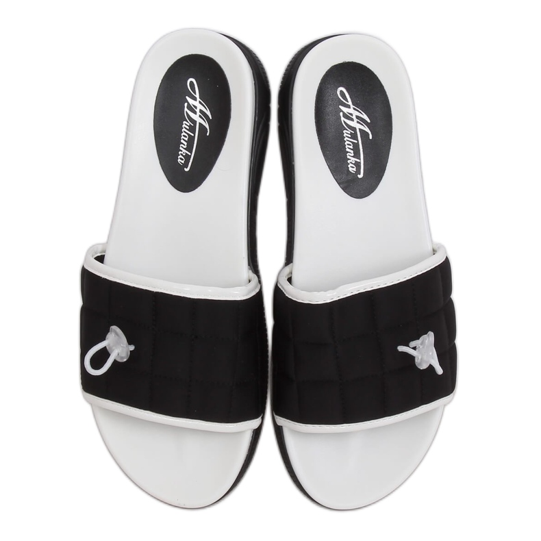 Black women's black slippers G-338 Black