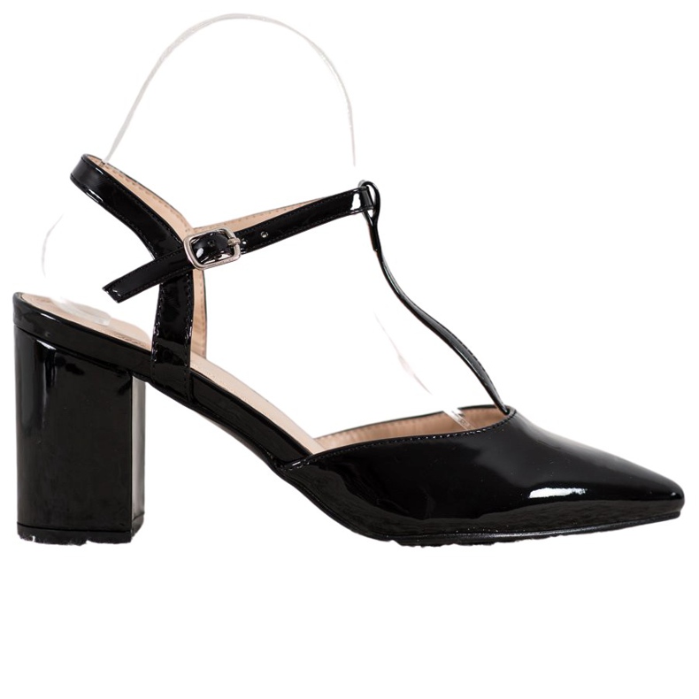 Diamantique Pumps On A Bar With An Exposed Heel black