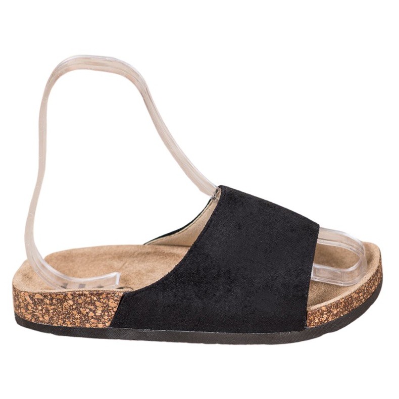 SHELOVET Black Slippers On The Platform