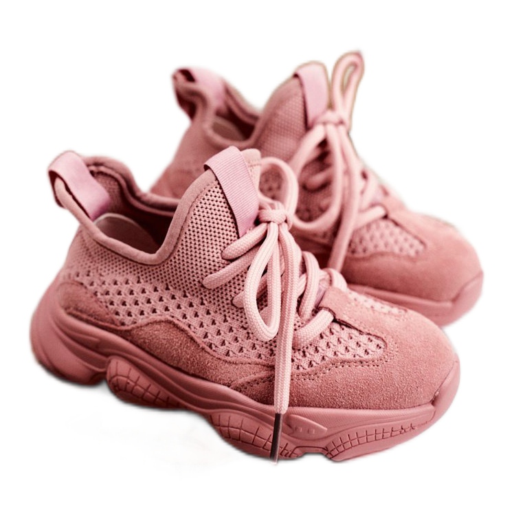 Christmas Fish Children's Sport Shoes Lace-up Suede Pink Volema