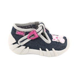 Befado children's shoes 110P378 navy blue pink grey multicolored