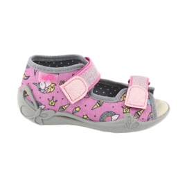 Befado yellow children's shoes 342P010 pink grey multicolored