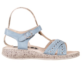 SHELOVET Comfortable Sandals On The Platform blue