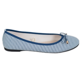 SHELOVET Striped ballerina white blue