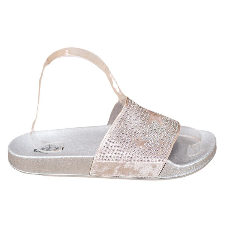 SHELOVET Velor Slippers With Stars grey