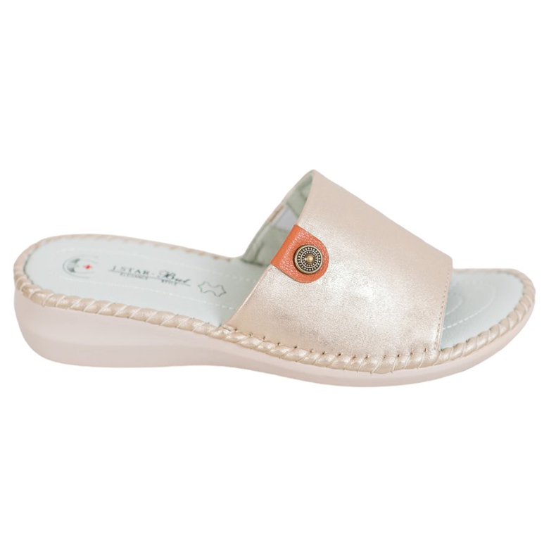J. Star Casual Eco Leather Slippers golden