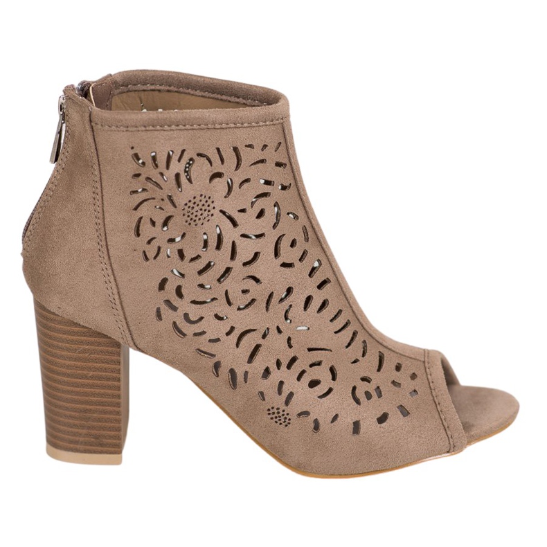 Openwork Open Toe VINCEZA boots brown