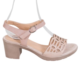 Kylie Comfortable Sandals On A Thick Post brown Kylie Comfortable Sandals On A Thick Post brown