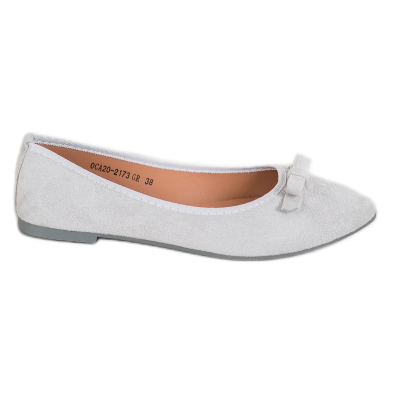 VINCEZA suede ballerinas grey