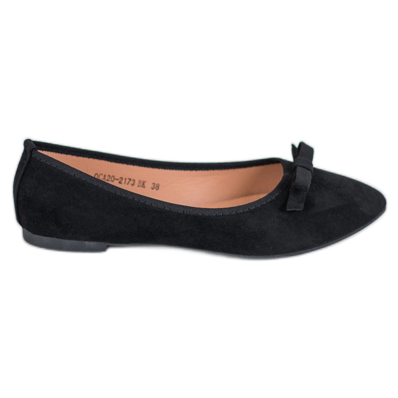 VINCEZA suede ballerinas black