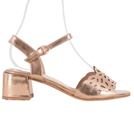 Kylie Sandals With Eco Leather On A Bar yellow Kylie Sandals With Eco Leather On A Bar yellow