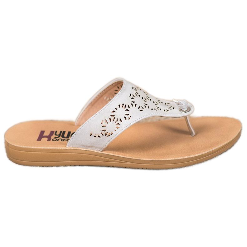 Kylie Slippers With Openwork Pattern white