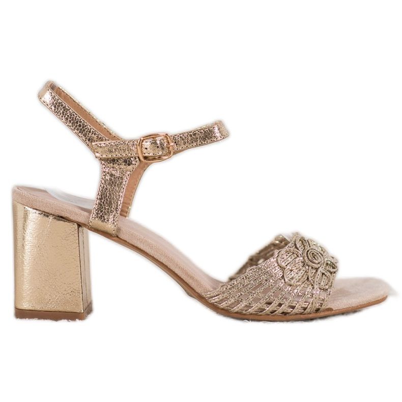 Shiny VINCEZA sandals golden