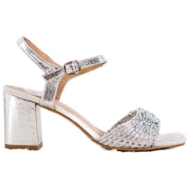 Shiny VINCEZA sandals grey