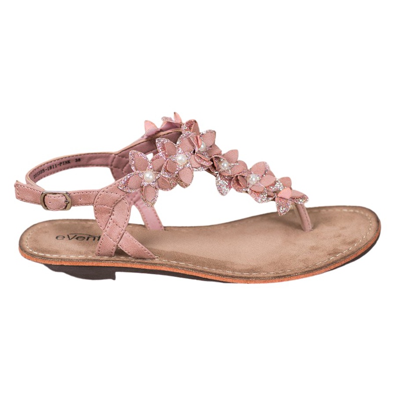 Evento Flip-Flops Sandals With Flowers pink