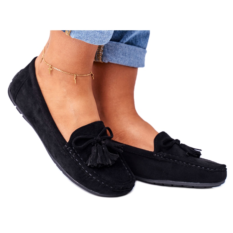 EVE Women's Loafers Suede 20PB35-2003 Black Donna Mia