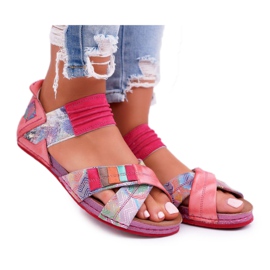 Women's Sandals Maciejka Pink 03375 Leather multicolored