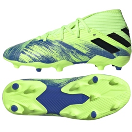 The adidas Nemziz 19.3 Fg Jr FV4002 football boots multicolored green The adidas Nemziz 19.3 Fg Jr FV4002 football boots multicolored green
