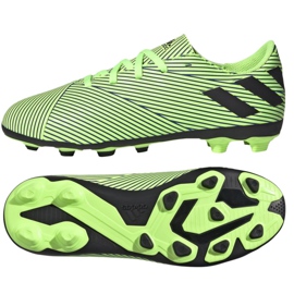 The adidas Nemziz 19.4 FxG Jr FV4011 football boots multicolored green The adidas Nemziz 19.4 FxG Jr FV4011 football boots multicolored green