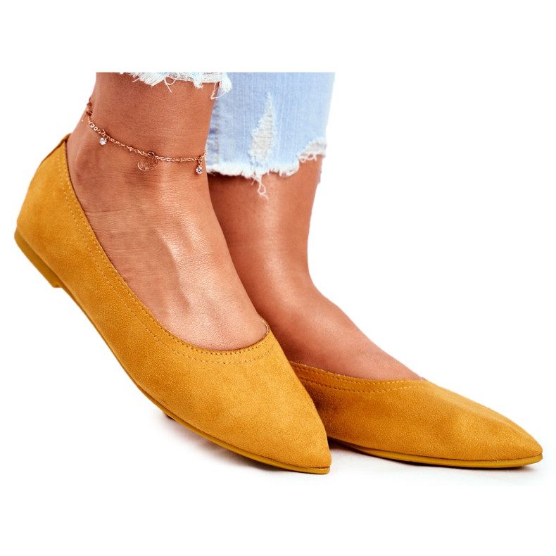 PS1 Women's Eco-Suede Ballerinas Yellow Bellissima