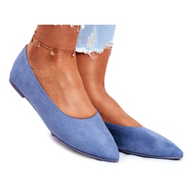 SEA Women's Eco-Suede Ballerinas Blue Bellissima