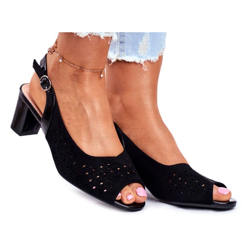 Women's Sandals On High Heel Sergio Leone Black SK832