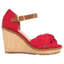 SHELOVET High-heeled sandals red