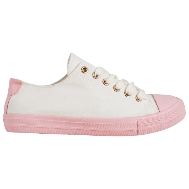 SHELOVET Textile Sneakers white pink SHELOVET Textile Sneakers white pink