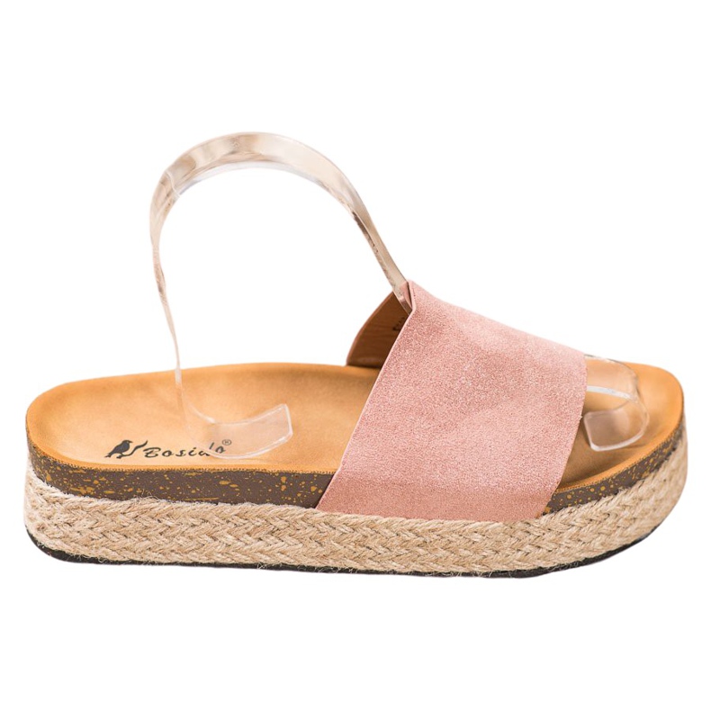 SHELOVET Espadrilles Slippers With Glitter pink