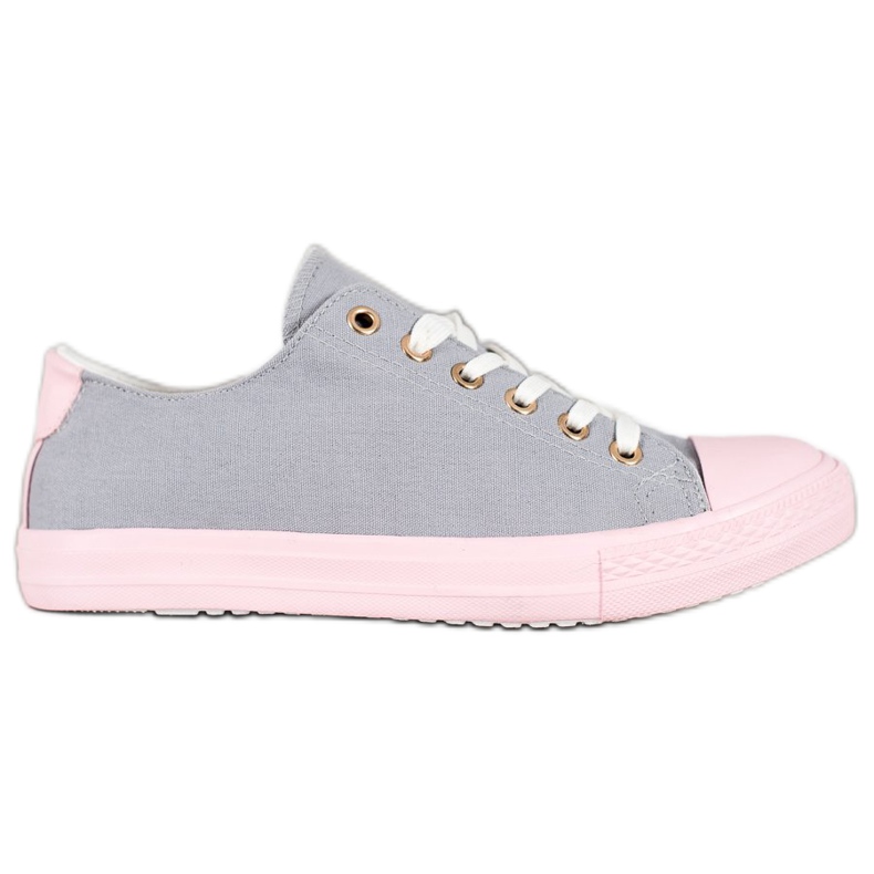 SHELOVET Textile Sneakers pink grey