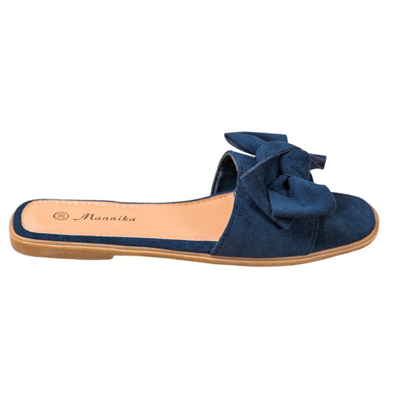 Mannika Slippers With A Bow navy blue blue