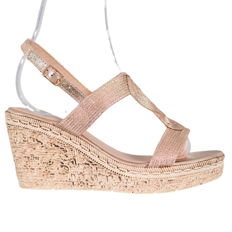 Renda Elegant wedge sandals yellow