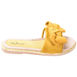 Anesia Paris Stylish Suede Slippers yellow