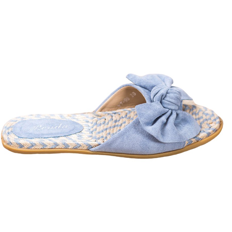 Renda Elegant Slippers With A Bow blue