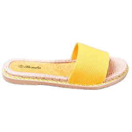 Renda Textile Yellow Slippers