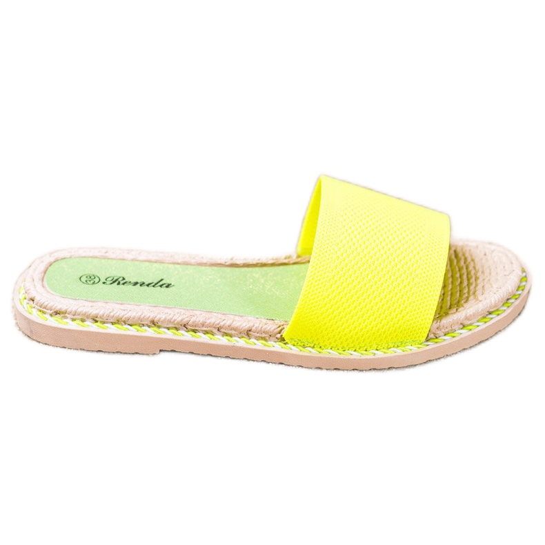 Renda Textile Neon Slippers green yellow