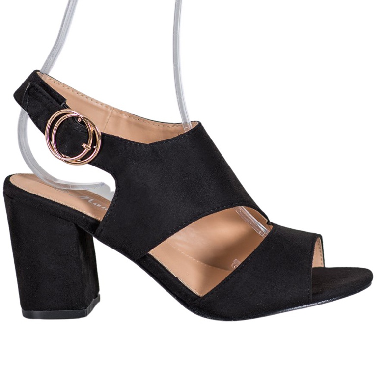 Mannika Black High Heeled Sandals