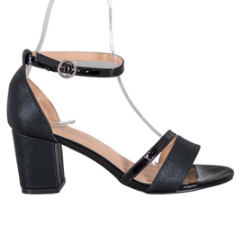Mannika Elegant Sandals With Glitter black Mannika Elegant Sandals With Glitter black