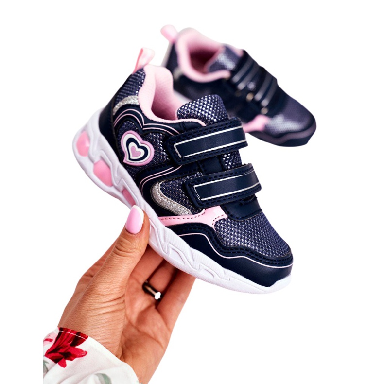 EVE Sport Children's Shoes Shining On Velcro Navy Blue Scarlet pink EVE Sport Children's Shoes Shining On Velcro Navy Blue Scarlet pink