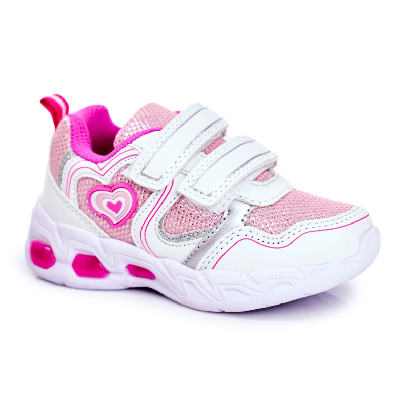 EVE Sports Children's Shoes White Scarlet Glowing Velcro pink EVE Sports Children's Shoes White Scarlet Glowing Velcro pink