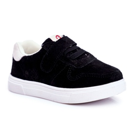 Apawwa Children's Sneakers Suede Velcro Black Trelmo ['black']